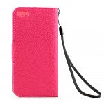 Wholesale iPhone 5 5S Crystal Flip Leather Wallet Case with Stand Strap (RibbonBow Pink)